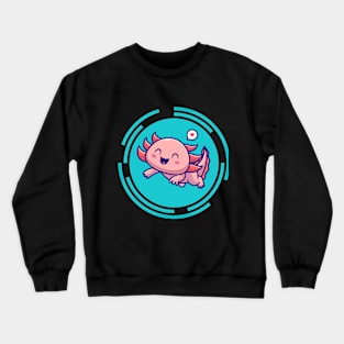 Cute Axolotl With Love Heart Crewneck Sweatshirt